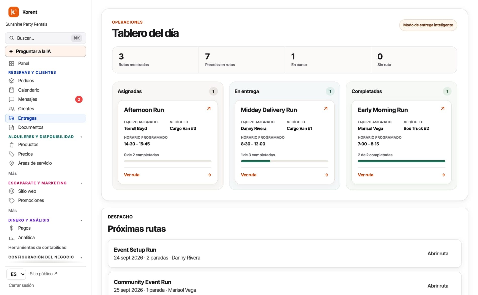 Optimización de rutas