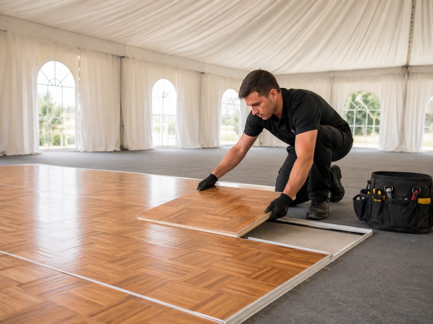 Dance floors rental operator managing bookings with Korent